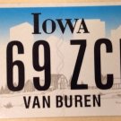 Iowa Van Buren county license plate Martin US President USA graphic USA #569 ZCM