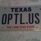 Texas vanity OPTionaL US license plate TX Tag Consulting Consultant Value