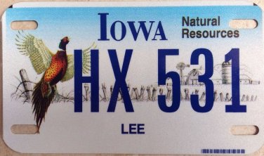 Iowa Pheasant Motorcycle license plate Hunt biking BMW Moto Guzzi Triumph Ducati