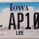 New Iowa Handicapped handicap Lee license plate Disabled #AP 101 Slashed Zero