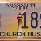 Mississippi Church Bus license plate Lighthouse Religion Faith God Christ Lord