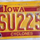 Iowa State University license Plate ISU Cyclones NCAA basketball College Ames