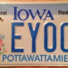 Iowa vanity EY 003 license plate Emily Edward Earnest Earl Eric Erik Elizabeth