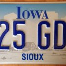 IA SIOUX county license plate Indian tribe Tribal Native American Lakota Nation