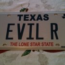 Texas vanity EVIL R license plate returns retribution resident horror movie bad