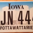 Iowa 444 AJN license plate Triple Digit Four 4 repeating Number USA digits angel