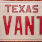 Texas vanity AVANTI license plate GO Italian language Speed Fast Car Ferrari