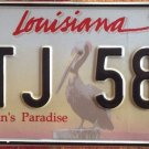 Louisiana Sportman's Paradise license Plate Pelican Bird Fish Animal US Graphic