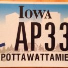 New Iowa Handicap Triple digit 3 license plate repeating Number Disabled #AP 333