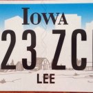New Iowa Lee county License Plate General Confederate Army American Civil War IA