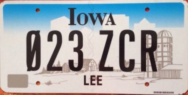 New Iowa Lee county License Plate General Confederate Army American Civil War IA