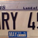 Illinois vanity MARY 455 license plate Maria Marilyn Mariana Marie
