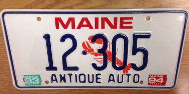 Maine Antique Auto license plate Classic Car Ford Muscle Historic GM Chevy Dodge
