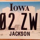 Rare Iowa Jackson county License Plate Andrew American President USA Graphic
