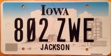 Rare Iowa Jackson county License Plate Andrew American President USA Graphic