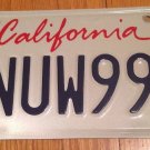 California Triple 9 Nine license plate repeating number #NUW 999 Hollywood