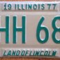 Vintage Land Lincoln Triple letter F license plate HHH 682 repeating USA Chicago