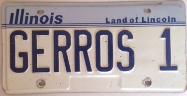 Illinois vanity GERROS 1 license plate