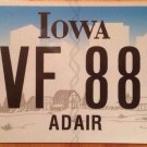 Iowa ADAIR county rare license plate USA Graphics