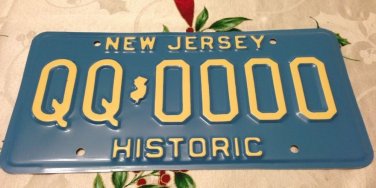 New Jersey historic older car license plate sample Classic auto muscle CCCA Ford