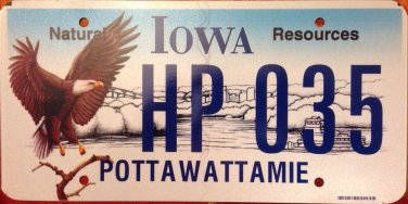 IA Natural Resources Eagle license plate Predator Golden Bird Wildlife Wild