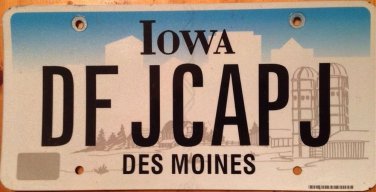 Iowa vanity DFJ DF J CAPITAL license plate Venture David Daniel Dale Douglas Derek Darrel Dean