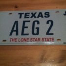 TEXAS vanity AEG 2 license Plate Andy Anthony Allen Anna Alfred Aaron Angela Amy