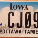 Iowa vanity CJ license plate Indian tribe 099 Chris James Carl Johnson Josh John