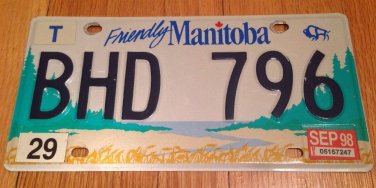 Friendly Manitoba #BHD license plate Winnipeg Lake Boreal Forest Canada Buffalo