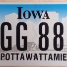 Iowa Triple Digit 8 License Plate Indian tribe #AGG 888 Eight Number