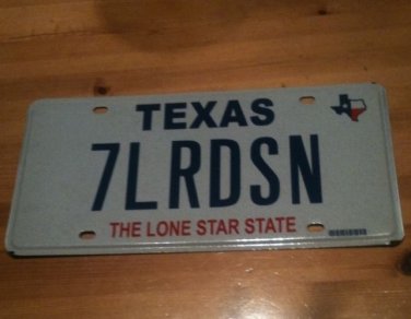 TX vanity 7 LRD SN license plate Lord God Sin Son Lordson music soul song sing