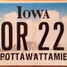 Rare Iowa Triple Digit Two 2 repeating license Plate #BOR 222 Number Boris