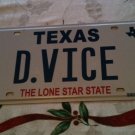 Texas vanity D VICE license plate Device Medical Sin Bad Habit Corruption Moral