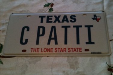 Texas vanity C PATTI license plate TX tag patricia Patty Pat name Pattie Trisha