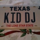 Texas vanity KID DJ license plate David John Daniel Dylan Doug Don music party