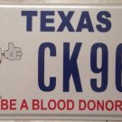 Texas Give Blood Donor license plate cowboy Donation transfusion Platelet Draw
