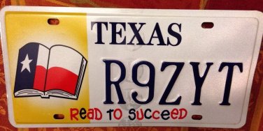 Texas Read To Succeed license plate reading learning school classroom teacher