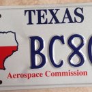 Texas Space Commission license plate NASA Aviation Cosmonaut Astronaut Station