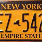 NY Gold Empire State G Series license plate # GEZ 5429 Graphic USA NY