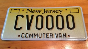 New Jersey Commuter Van license plate sample NJ Taxi Limo Limousine rideshare