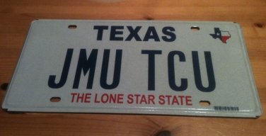 TX vanity JMU TCU license plate James Madison University Texas Christian U NCAA