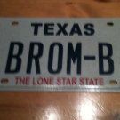Texas vanity BROM B license plate TX Chemical Bones Legend Sleepy Hollow Disney