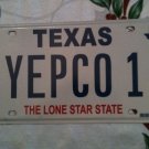Texas vanity YEP COmpany 1 license plate TX Electricity Energy Utility Gas Oil