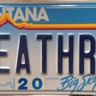 Montana vanity HEATHER H license plate Personalized Heath Hether Locklear movie