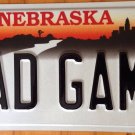 Nebraska vanity MAD GAME license plate Sports March Madness Basketball Football