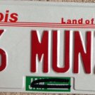 Illinois vanity 16 MUNZ license plate Munzee Munzner Munzu Munzly 2016