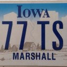 New Iowa Marshall county license plate #277 TSD Graphic USA US Marshal