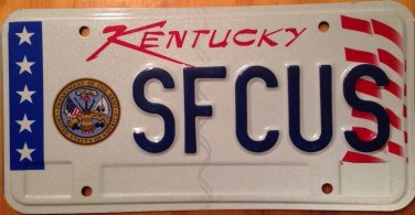 KY Army vanity Sergeant First Class US license Plate Military Rank Officer