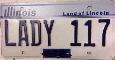 ILLINOIS vanity LADY 117 license plate Woman Girl Miss