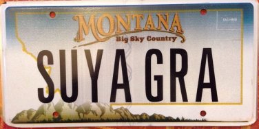 Montana vanity SUYA GRA license Plate Her Spanish Help ????